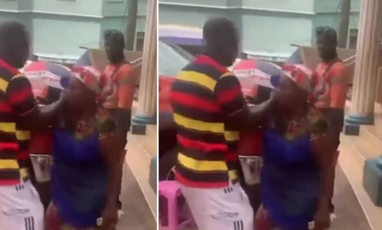 Sad! Kumasi market woman manhandled like a thief over GHS 1500 ginger debt (VIDEO)