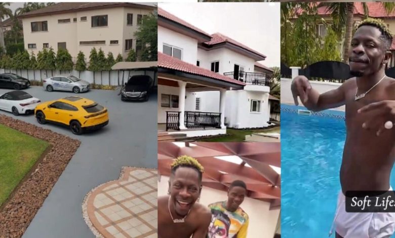 Shatta Wale flaunts his expensive car collection inside his 2.5 million mansion