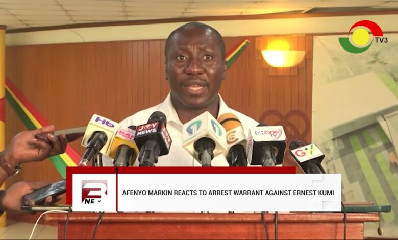 Afenyo Markin Reacts to Arrest Warrant Against Ernest Kumi