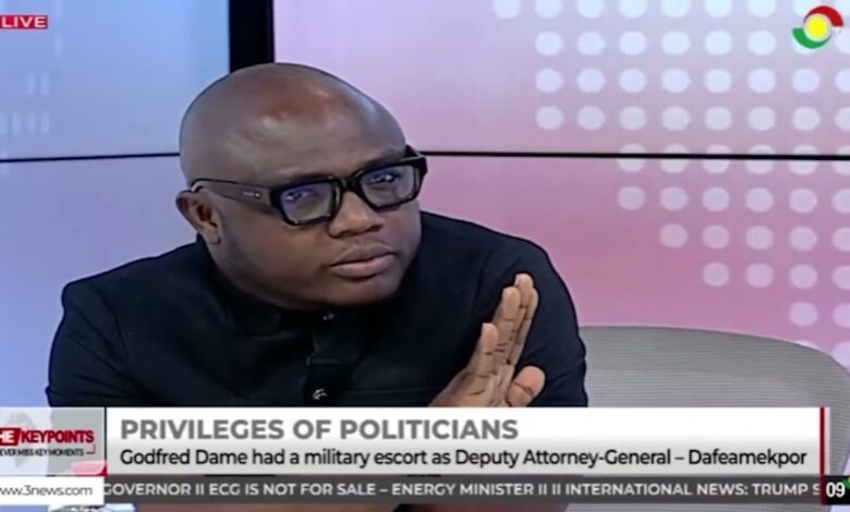 Godfred Dame had a military escort as Deputy Attorney General- Dafeamekpor