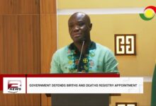 Government defends Births and Deaths Registry appointment