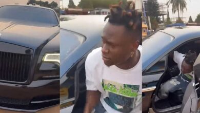 Jay Bahd shows Shatta Wale levels as he pulls up in Rolls Royce Wraith