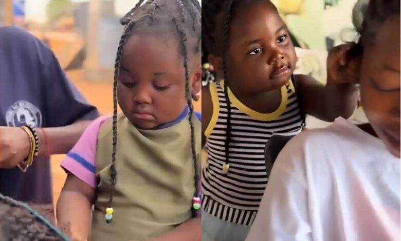 Meet 3-year-old Ghanaian girl who braids hair like a professional hairdresser