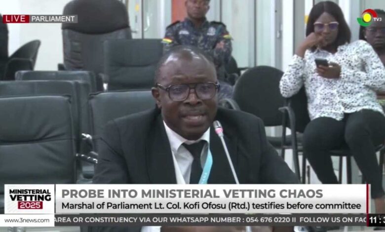 Lt.Col. Kofi Ofosu (Rtd) testifies before committe