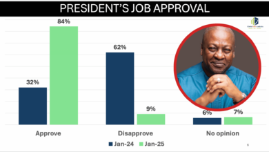 President Mahama’s approval rating soars to 84% in first month