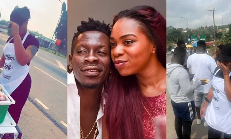 Shatta Michy sells fruit juice by the roadside