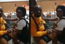 Husband catches his wife cheating on him with another man inside the shop he rented for her