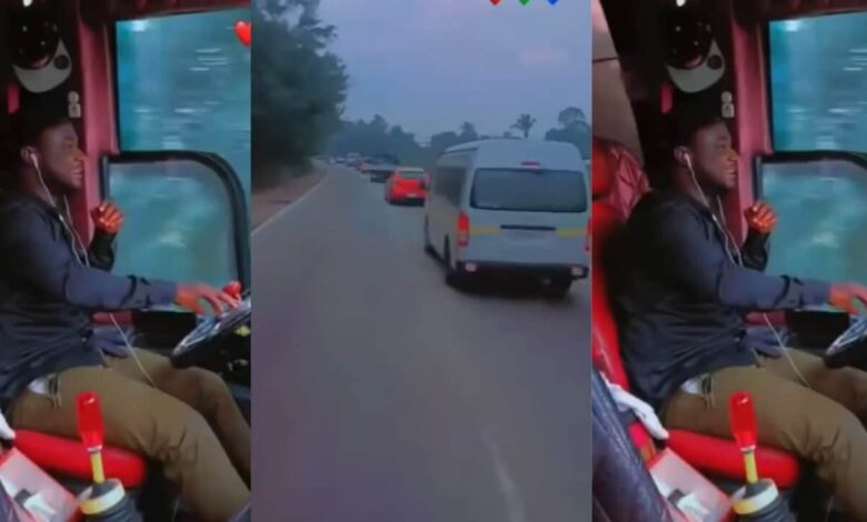 Long distance driver goes viral for overtaking 15 cars at once at a top speed