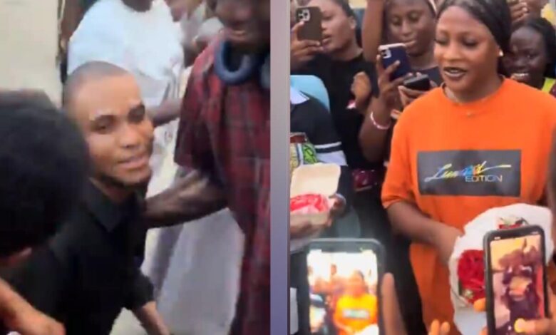 Moment lady disgraces pastor boyfriend who propsoed to her in public