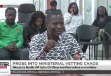 John Oti Bless testifies before committee