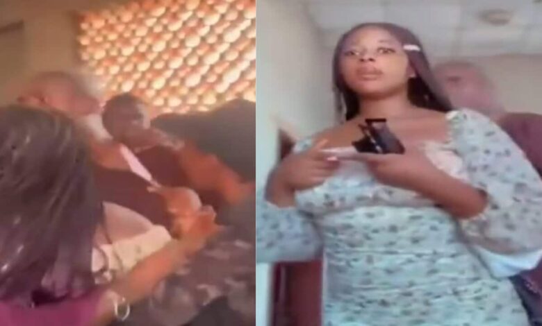 Female university student slaps, bites and beats her lecturer for interrupting her TikTok video