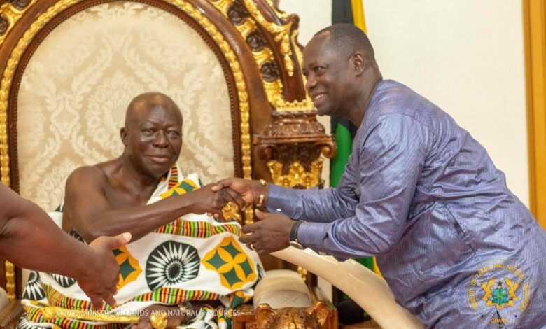 Go after the ‘big fishes’ – Otumfuo advises Lands Minister on how to curb galamsey