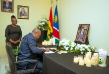 Mahama signs book of condolence for former Namibian President, Sam Nujoma