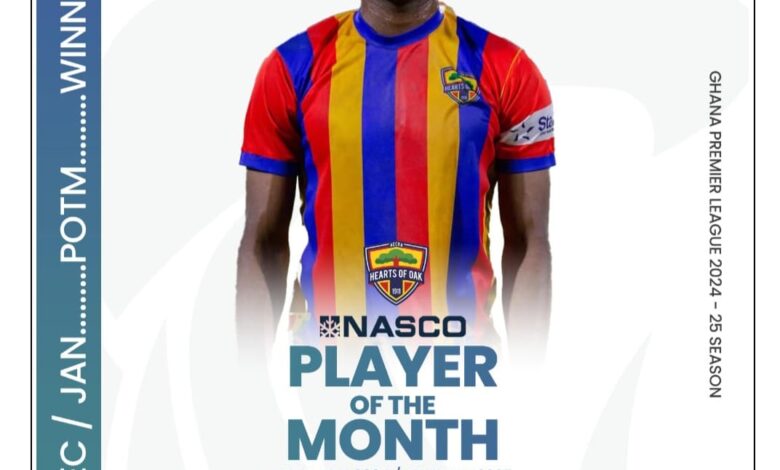 Hearts of Oak’s Mawuli Wayo wins NASCO player of the month award