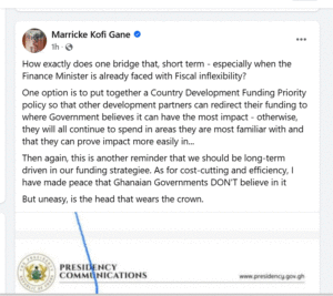 USAID funding cut: Marricke Gane tells Government of Ghana to create a Country Devt Funding Priority policy