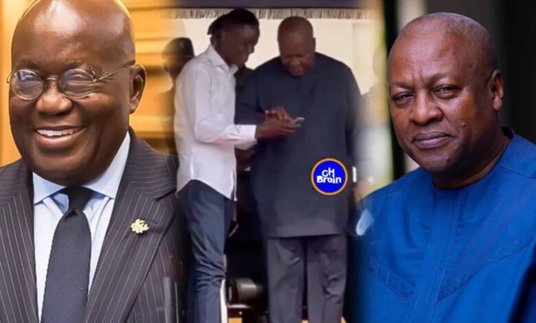 Opana Go Throw The Phone Away Sef- Ghanaians Drag Akufo Addo After Video Of President Mahama Pressing The Yam Phone Of An Ordinary Ghanaian Went Viral