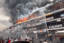 Fire ravages shops at Blue Light arena in Kumasi