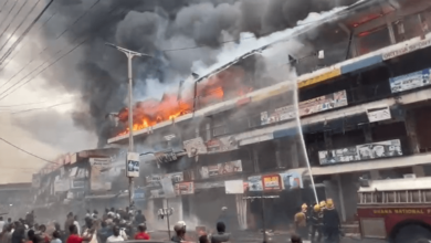 Fire ravages shops at Blue Light arena in Kumasi