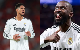 Bellingham and Rudiger clash in tense Real Madrid training ahead of Arsenal game (Video)
