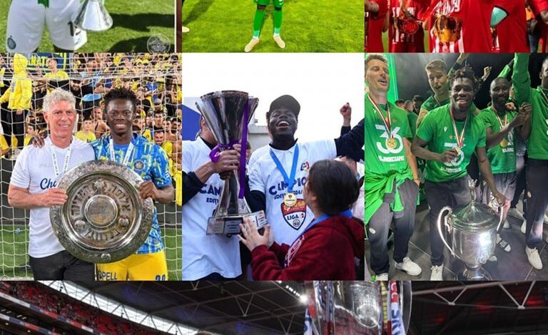 Nine Ghanaian players who won trophies in the 2024/25 football season.