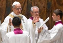 Pope Leo XIV urges church to confront crisis of faith in first mass as pontiff