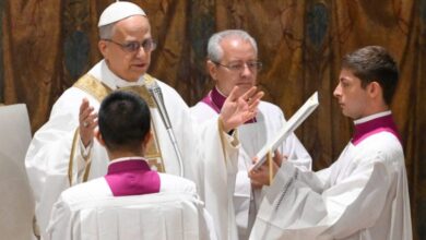 Pope Leo XIV urges church to confront crisis of faith in first mass as pontiff