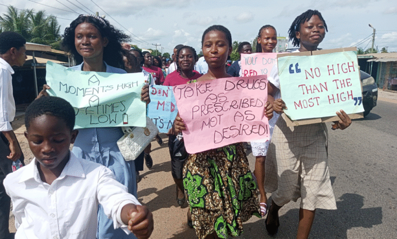 Don’t start - Sogakope community marches to curb youth drug use