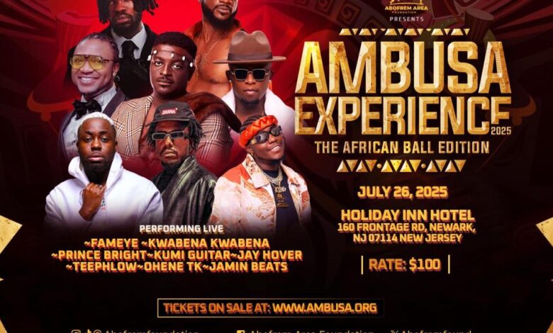 Fameye, Kwabena Kwabena, others headline AMBUSA Experience 2025 – “The African Ball Edition” New Jersey on July 26