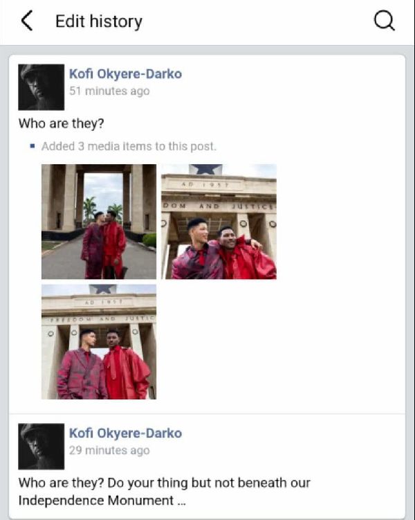 Ghanaians divided as gay couple share kissing photos at Independence Arch