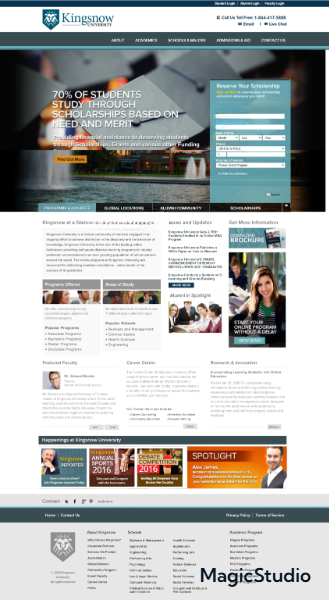 Screenshots of Archived Kingsnow University website
