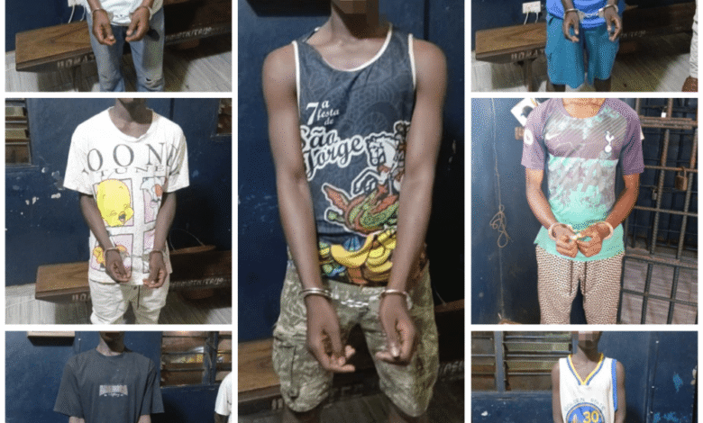 Seven arrested for robbery at Ashaiman Sakaska Park and Dagomba Junction