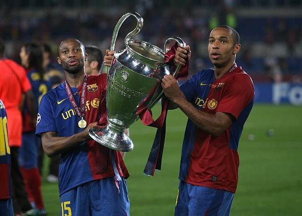 Seydou Keita and Thierry Henry