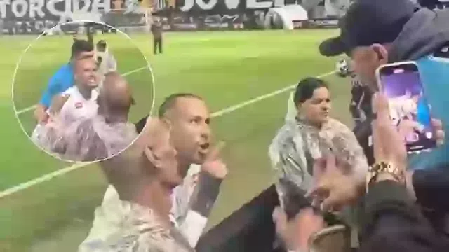 Neymar argues with Santos fan