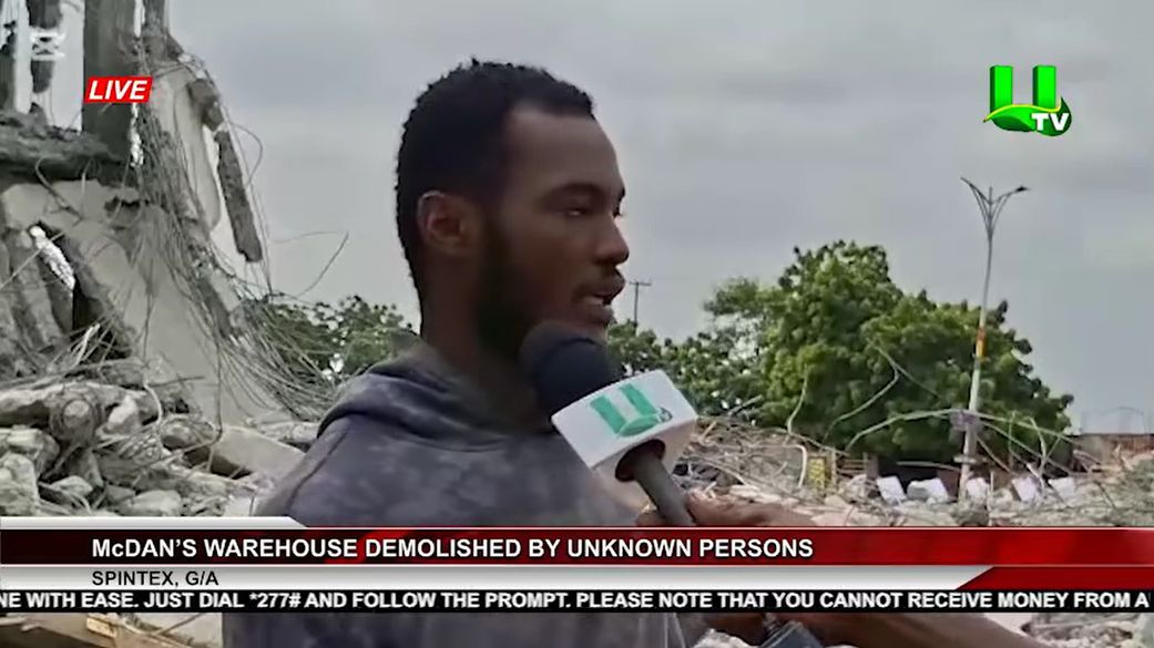 McDan’s Spintex warehouse demolished by alleged national security operatives (video)