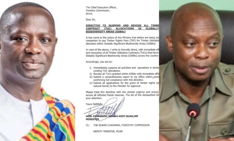 Armah Buah Orders Forestry CEO To Reverse 107 Timber Concessions He Gave Covering Protected Areas