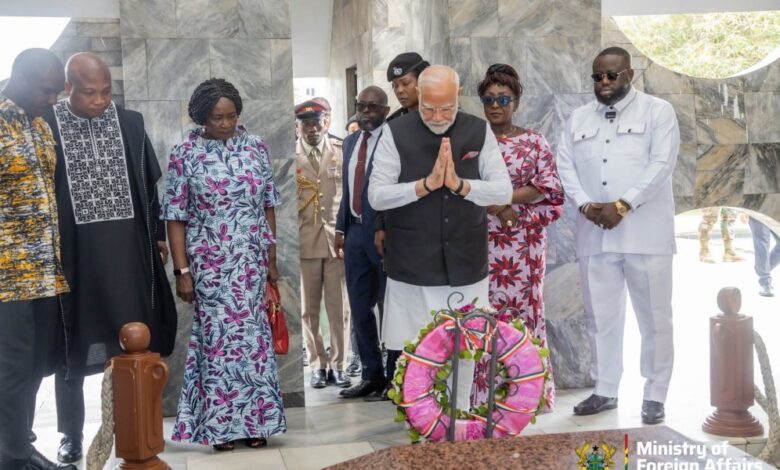 India's PM Modi honours Nkrumah during visit to Ghana