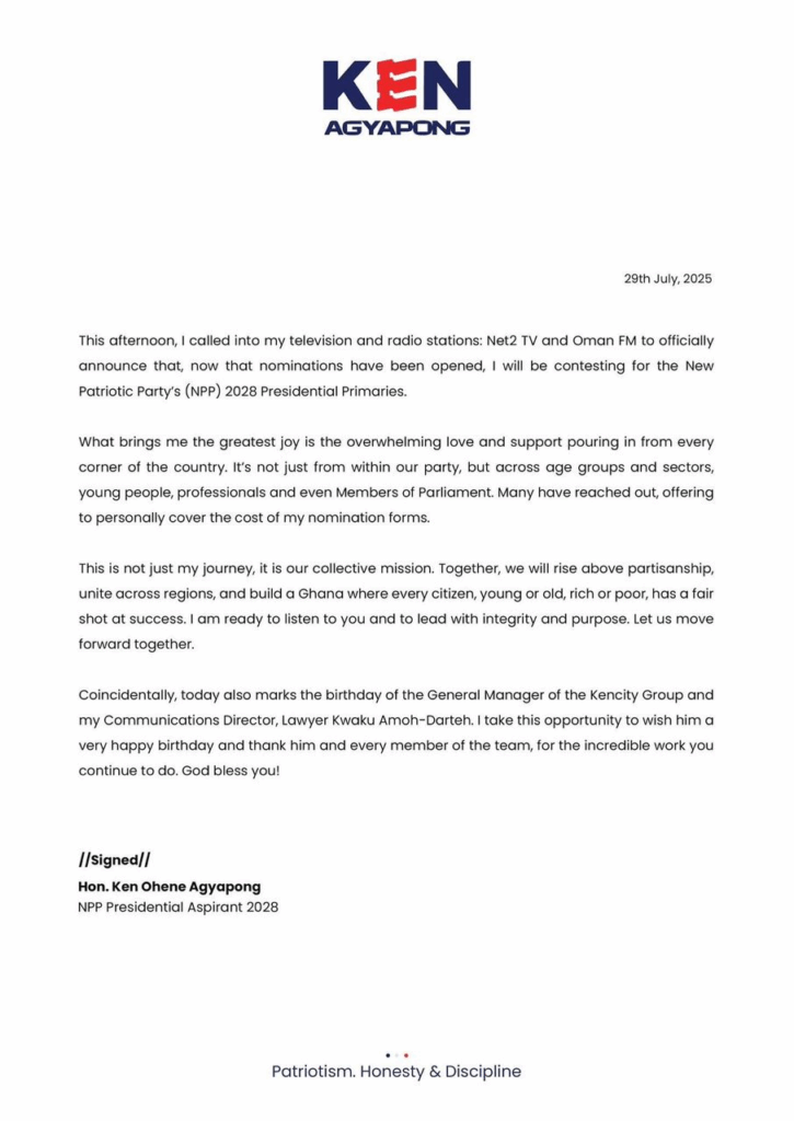 Kennedy Agyapong officially declares bid to contest NPP presidential primaries
