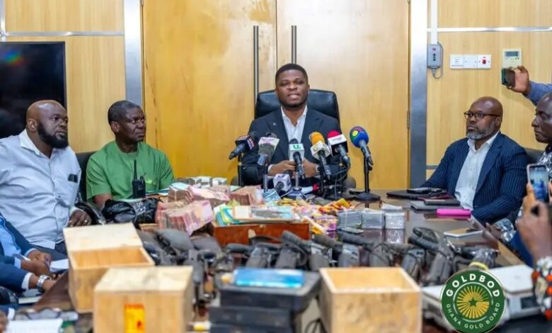 GoldBod taskforce seizes GH₵1.4 million worth of gold, cash in bust involving 10 Chinese nationals