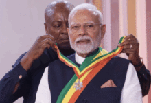 Ghana honours India’s Modi during official visit