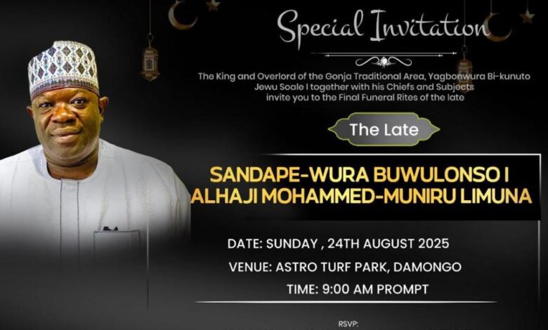 Final funeral rites for Alhaji Muniru set for August 24 in Damongo