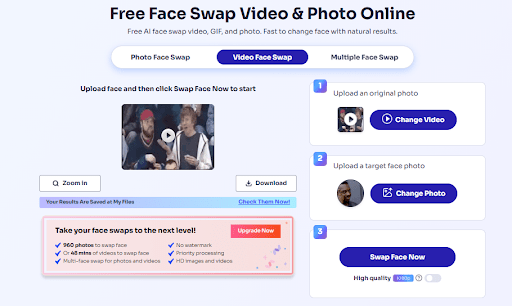 Create Kiss Cam Video by AI Face Swapping