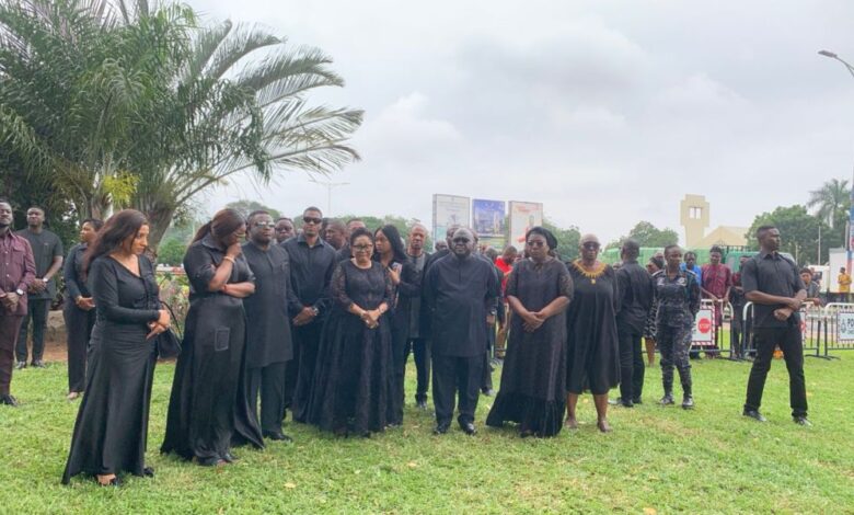 Lordina Mahama breaks down at ceremony for helicopter crash victims