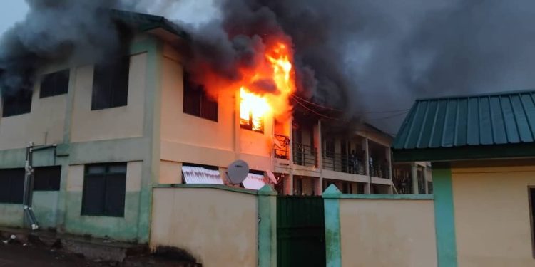 Fire guts Oyoko Methodist SHS dormitory