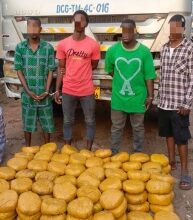 Police seize 315 parcels of suspected Indian hemp hidden in truck tyres in Tema