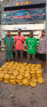 Police seize 315 parcels of suspected Indian hemp hidden in truck tyres in Tema