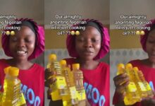 Nigerian lady shocked to learn 'anointing oil' Is actually cooking oil