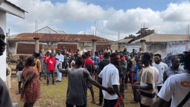 NDC Chairman leads protest against the sale of community refuse dump.