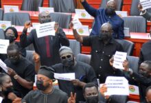 Photos: Minority MPs Protest Declaration of Kpandai Seat as Vacant, Vow Legal Action