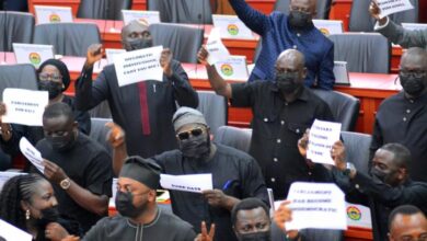 Photos: Minority MPs Protest Declaration of Kpandai Seat as Vacant, Vow Legal Action