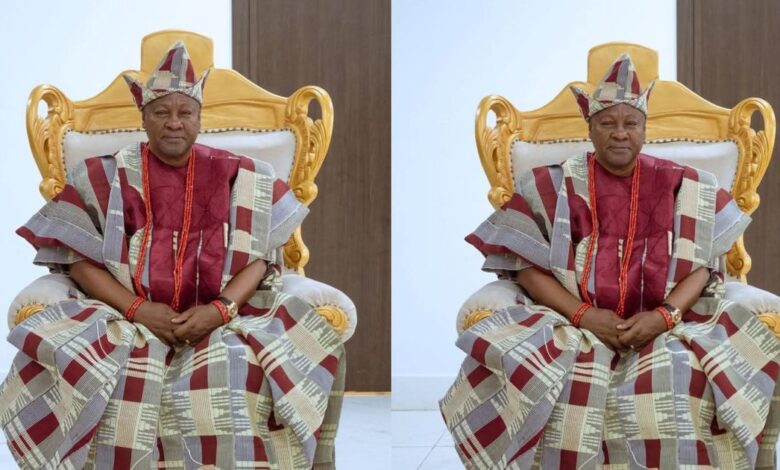 Nigerian traditional ruler honours Mahama with the most prestigious Yoruba title